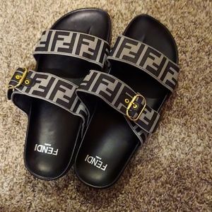 fendi double strap slides